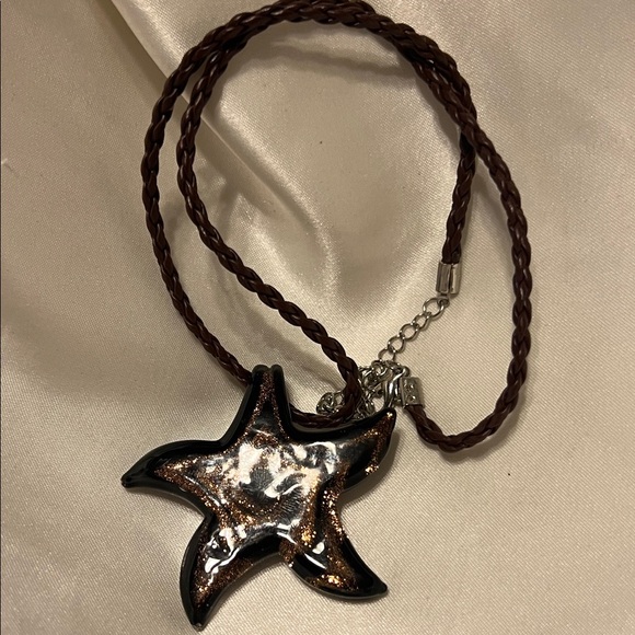 Glass Starfish Pendant Necklace - Picture 2 of 2